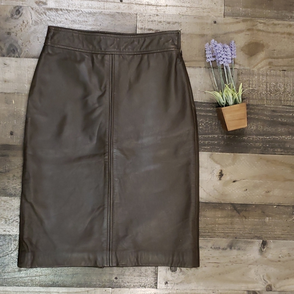 DKNY Leather Skirt